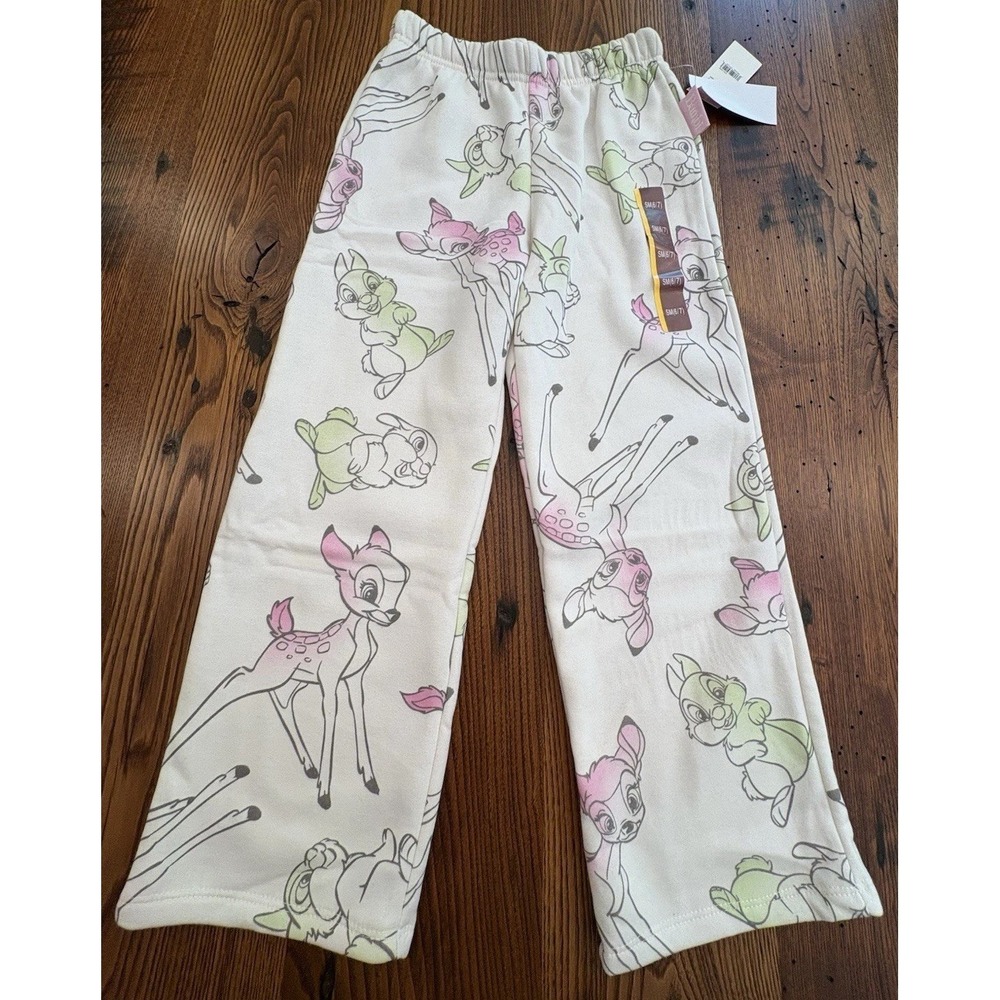 Mad Engine Comfy Collection Disney Girls Bambi Thumper Small 6/7 Sweatpants